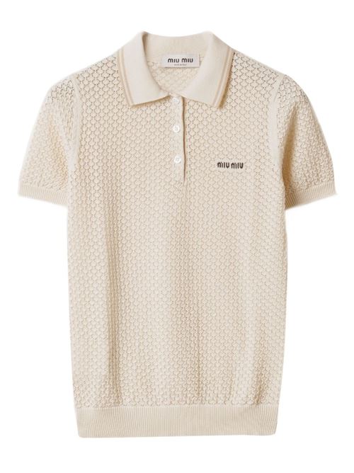 Polo con ricamo MIU MIU | MMLB2817NLF0018